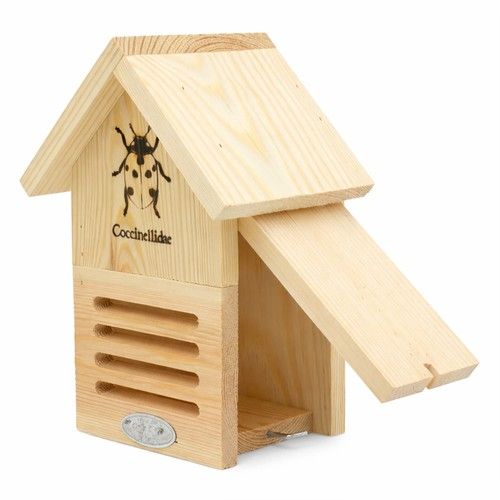 Ladybird House Small Wooden Insect Pinewood Bug Hotel Ladybug Garden Nest Box