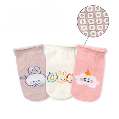 3 Pairs Cartoon Newborn Baby Socks Non-slip Cute Boys Girls Socks Kids Sock 0-5Y — image 1