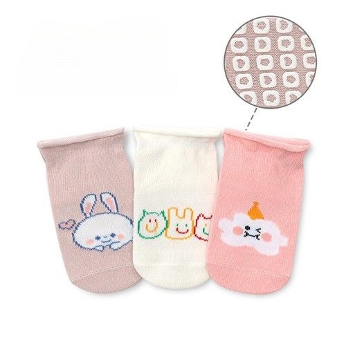 3 Pairs Cartoon Newborn Baby Socks Non-slip Cute Boys Girls Socks Kids Sock 0-5Y