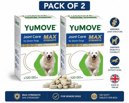 2-Pack of 120 YuMOVE Senior Dog MAX Strength Joint Supplement -Total 240 Tablets — image 1