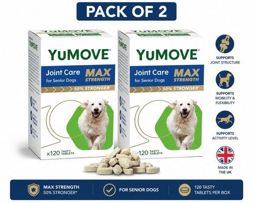 2-Pack of 120 YuMOVE Senior Dog MAX Strength Joint Supplement -Total 240 Tablets