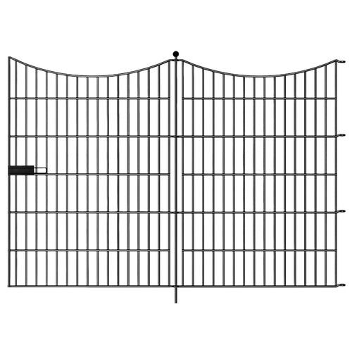 32"x 24ft Garden Fence with Gate Rustproof Metal Wire Animal Barrier Dog Fencing