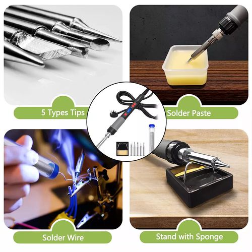 90W Soldering Iron Kit Electronics Welding Irons Solder Tools Adjustable Wire UK — image 11