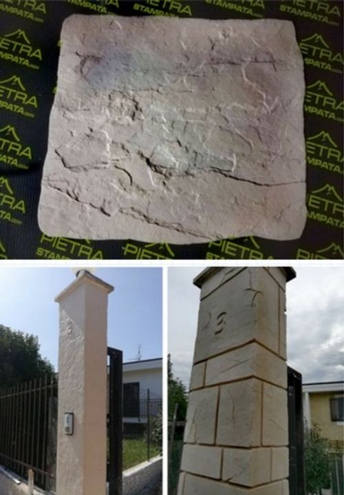 Vertical Concrete Texture Mat Mold Printed Fake Stone Rock Wall