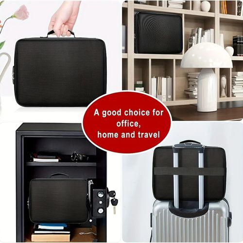 Fireproof Waterproof Document Box with Lock Expandable File Storage Box — image 4