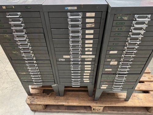 Vintage Industrial Steel 20 Drawer Storage Cabinet Multi Parts Filing Unit