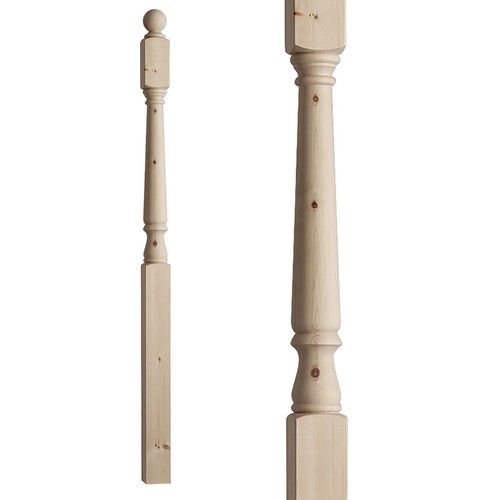 Colonial Turned Stair Post 82mm Newel Post Pine 1330mm Pine