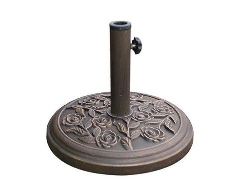 CAST IRON ROUND UMBRELLA PARASOL BASE STAND PATIO OUTDOOR GARDEN HEAVY 9KG