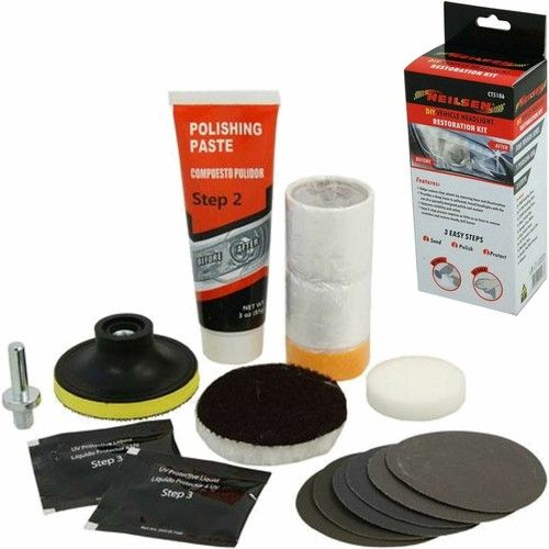 Neilsen Dull Headlight Restoration Car Headlamp Lens Restore Polish Cleaner Kit