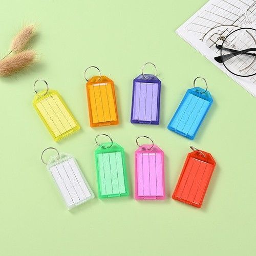 Click Tags Key Tags 8 Colours Plastic Id Name Label Pack of 3 5 10 25 Upto 300