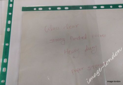 A4 Clear Plastic Poly Punched Pockets Strong Filing Wallets Sleeves Protector — image 10