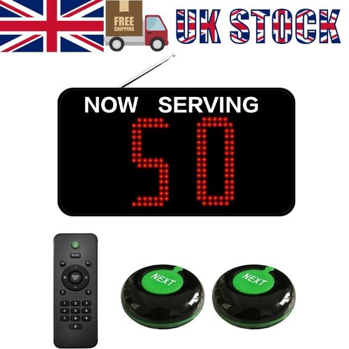 2 Digit Queue Management System Number Calling Display with 2 Call Buttons — image 1