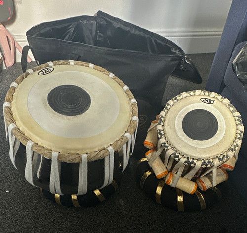JAS Analogue Tabla Drum Set 2-Piece Metal/Wood with Carrying Bag
