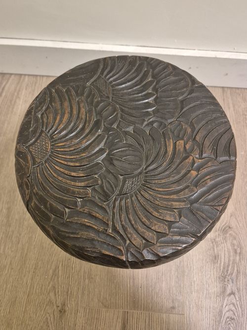 Antique Liberty's Japanese Carved Wood Art Nouveau, 3 Leg Stool. VGC. Del Poss. — image 11