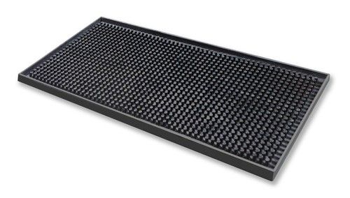 Black Rubber Drip Mat Runner Glass Catering Beer Drink Bar Pub 15cm x 30cm