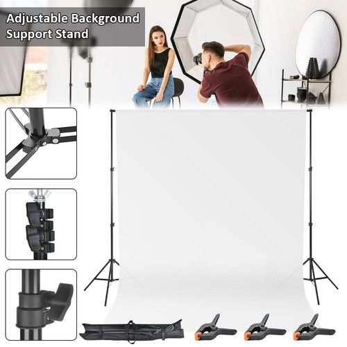 2x2M Photography Photo Studio Background Support Stand Kit Screen Backdrop Set