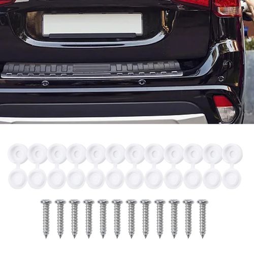 6 x NUMBER PLATE CAR FIXING FITTING KIT SCREWS & CAPS HINGED BLACK YELLOW WHITE — image 16