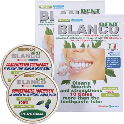 BLANCODENT 100% EDIBLE, NATURAL Toothpaste in Powder, FLUORIDE-FREE, MOUTHWASH