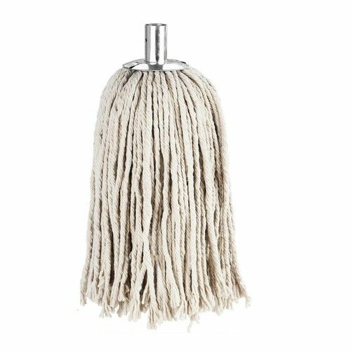 Pure Cotton String Mop Head Steel Socket Refill & Pole Cleaning Floor Sweep Set 