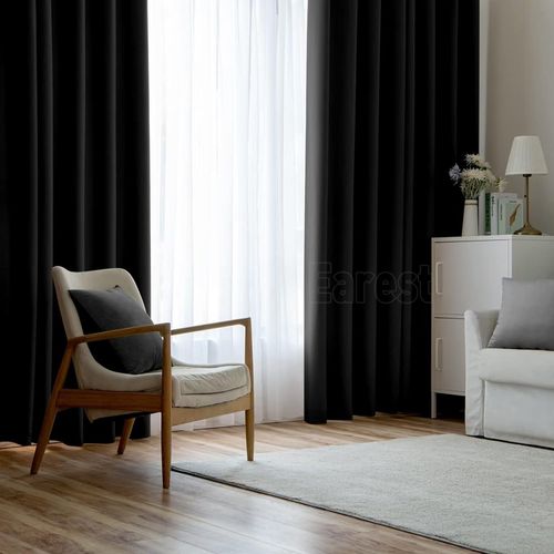 2PCS Blackout Curtains Eyelet Ring Top Thick Thermal Ready Made Pair + Tie Backs — image 12