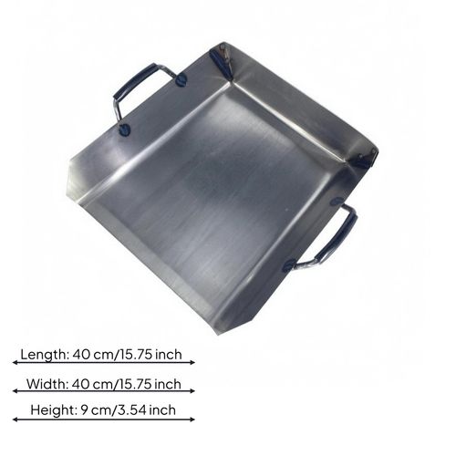 Heavy-Duty Dustpan Wide Rectangular Steel Dustpan Long-Lasting for Outdoor — image 2