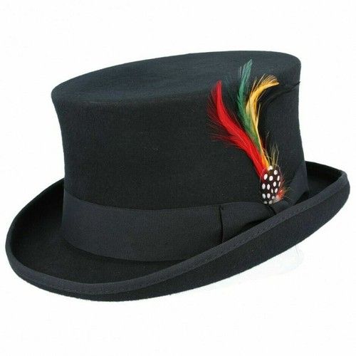 Top Hat Wool Fancy Dress Ascot Cosplay Wedding Stovepipe Formal Satin Lining