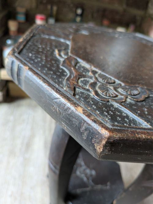Liberty & Co of London Japanese Hand Carved Side Table C1900 Cherry blossom — image 8