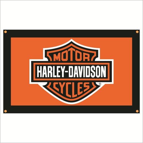 Harley Davidson Flag, 90 x 150 cm, Banner, Man Cave, Garage, Workshop
