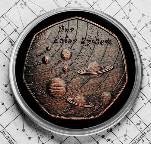 OUR SOLAR SYSTEM & AREA 51 Titanium & Bronze Commemorative Coins & Capsules — image 6
