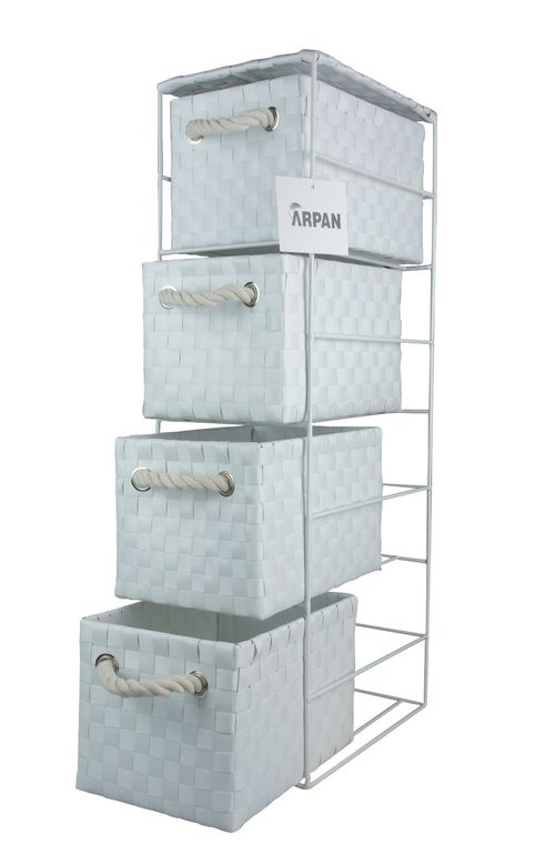 WHITE  2 or 4 Drawer Polypropylene Tower Storage Unit - Home Storage/Office — image 1