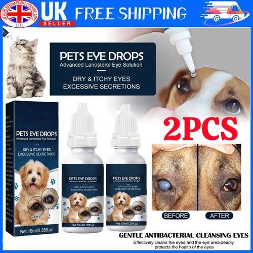 2PCS Pet Eye Cataract Drops For Pet Eye Lubricant Drop Lanosterol Solution 10ml