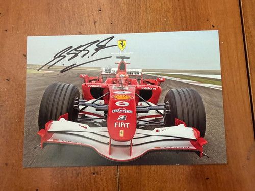 Michael Schumacher signed official  Ferrari F1 card 2006. RARE