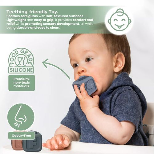 Kyoot 7pcs Silicone Baby Building Blocks Stacking Nesting BPA-Free Teething Toy — image 6