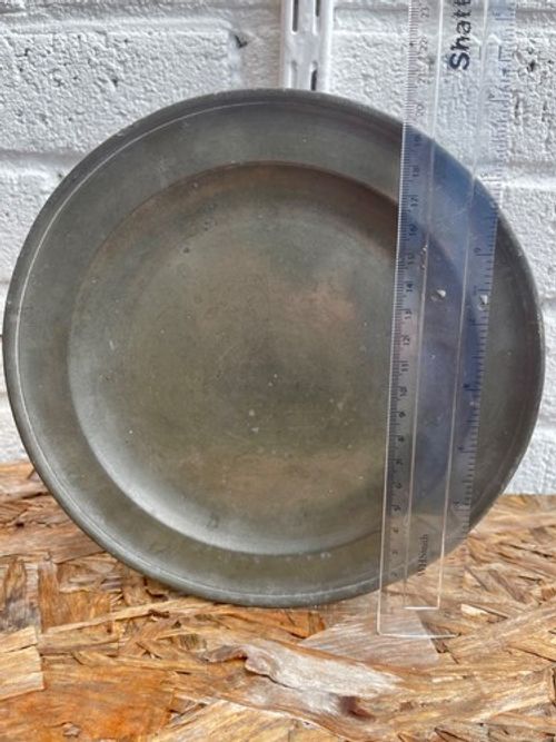 Antique Georgian Pewter Plate John Home London c.1760 – Clear Touchmarks 21cm