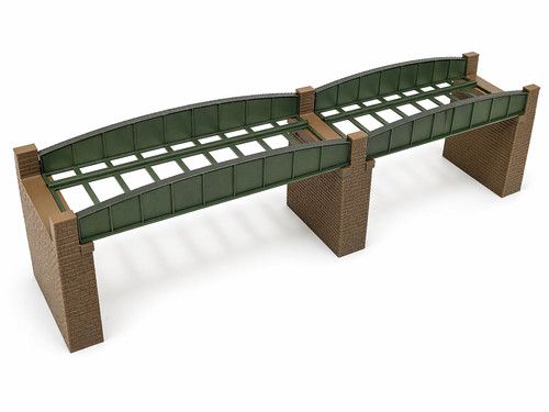 OO Gauge Twin Span Girder Bridge with Brick Piers – Model Railway Bridge