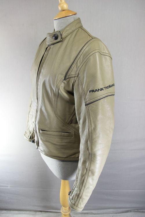 FRANK THOMAS FTL 222 LADY RIDER KHAKI LEATHER BIKER JACKET WITH CE ARMOUR SIZE14 — image 4