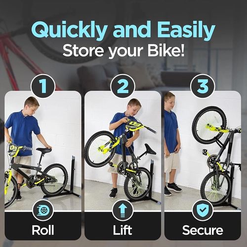 Bike Stand Vertical Portable Space-Saving Bicycle Rack Storage Adjustable Height — image 4