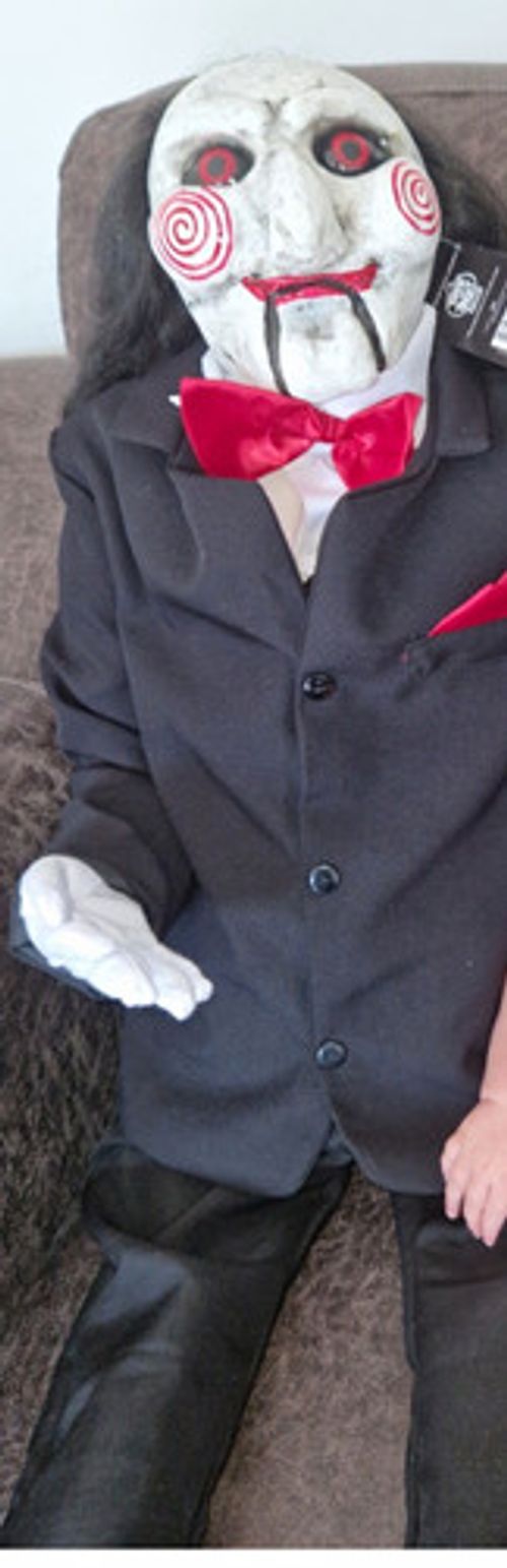 Saw Billy the Puppet Figure/Doll Black Suit with Red Bow Tie