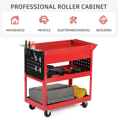 GARAGE WORKSHOP TOOL STORAGE TROLLEY CART WHEEL 3 TIER Mechanic Diy — image 7