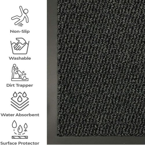 LARGE BARRIER DOOR MAT HEAVY DUTY NON SLIP RUBBER BACK KITCHEN HALLWAY FLOOR RUG — image 2