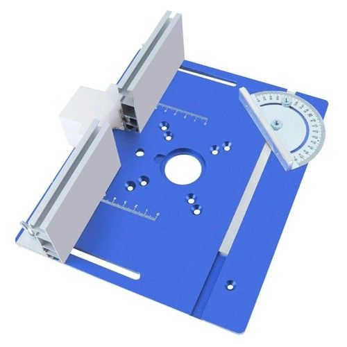 Universal Woodworking Router Lift Kit Aluminum Table Insert Plate W/ Miter Gauge