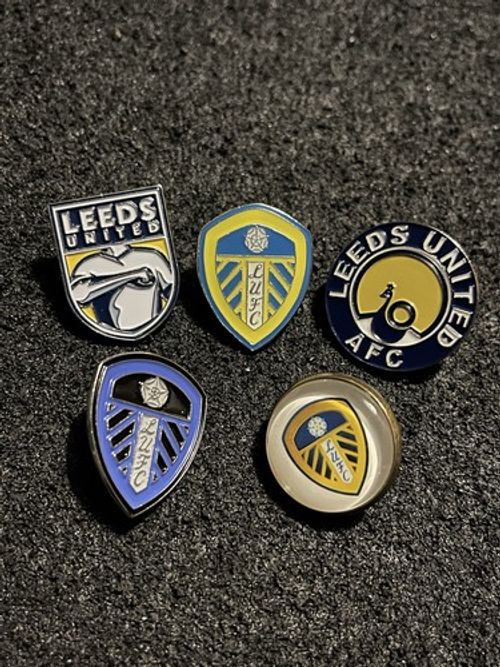 5 Leeds United Football Club LUFC Pin Badges New Premier League