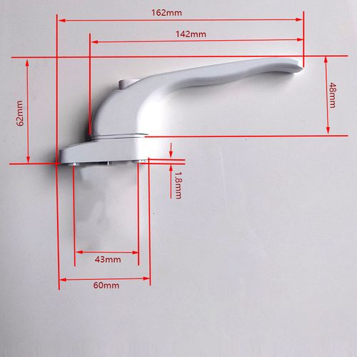 UPVC Window Handle Universal Espag Key Locking For Double Glazing- White — image 2