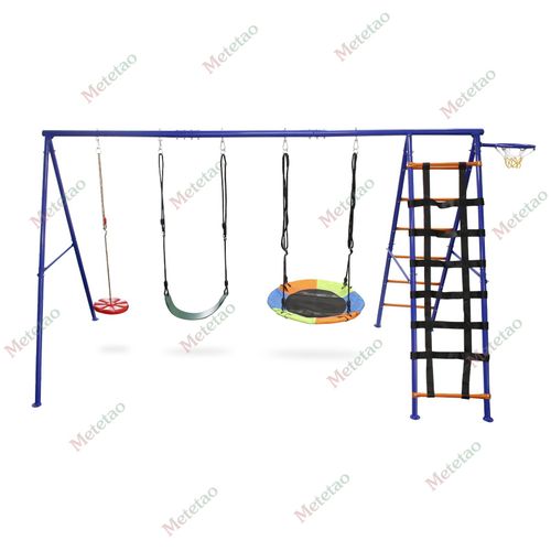6 in1 Garden Kids Swing Set with Double Swings Slide Ladder for Outdoors Playing — image 16