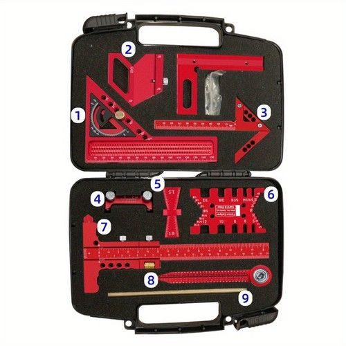 Aluminum Alloy Woodworking Tool Set Multi Function Square Angle Dovetail Rulers