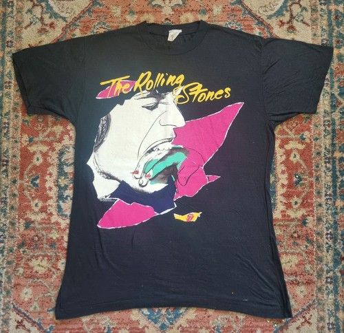 Vintage Rolling Stones Andy Warhol Original Europe 1990 Tour Tee Shirt XL