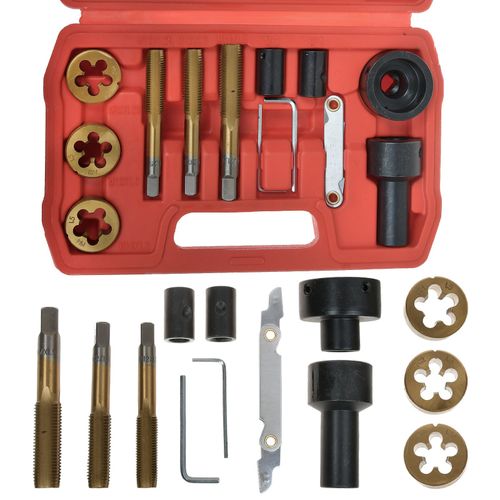 13Pcs Tap & Die Set for Wheel Studs + Nuts Thread Repair M12 x1.25 M12 x 1.5 M14 — image 9