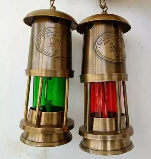 Antique Maritime Lantern Minor 2 Brass Lamp Nautical Ship Light Oil Pieces Boat — image 5