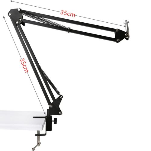 Adjustable Overhead Phone Camera Mount with Ring Light Scissor Arm Stand Tripod — image 12