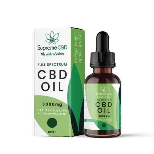 Supreme CBD Oil 3000mg 30ml - High Strength Full Spectrum Natural Vegan THC-Free